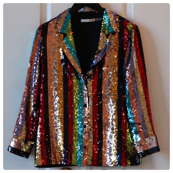 ALICE + OLIVIA Keir Sequin Top - Picture 3 of 17